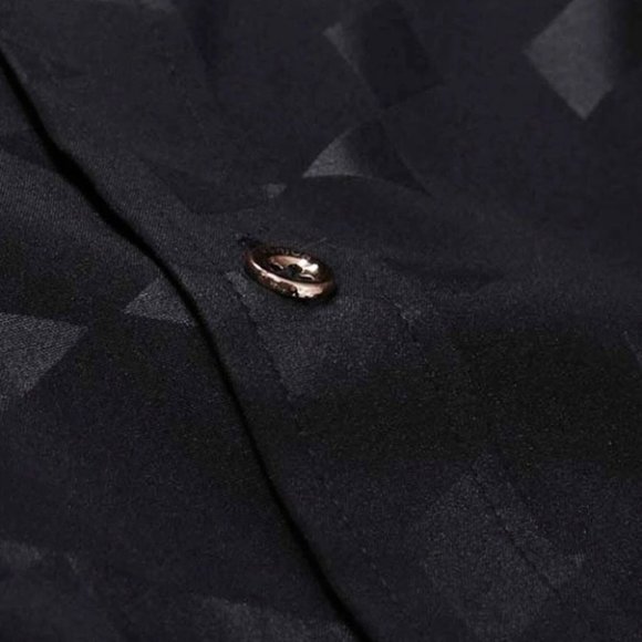 Black Mens Button Up Shirt - Picture 6 of 6